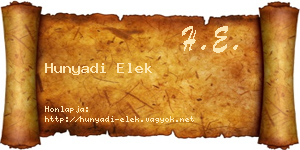 Hunyadi Elek névjegykártya