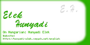 elek hunyadi business card